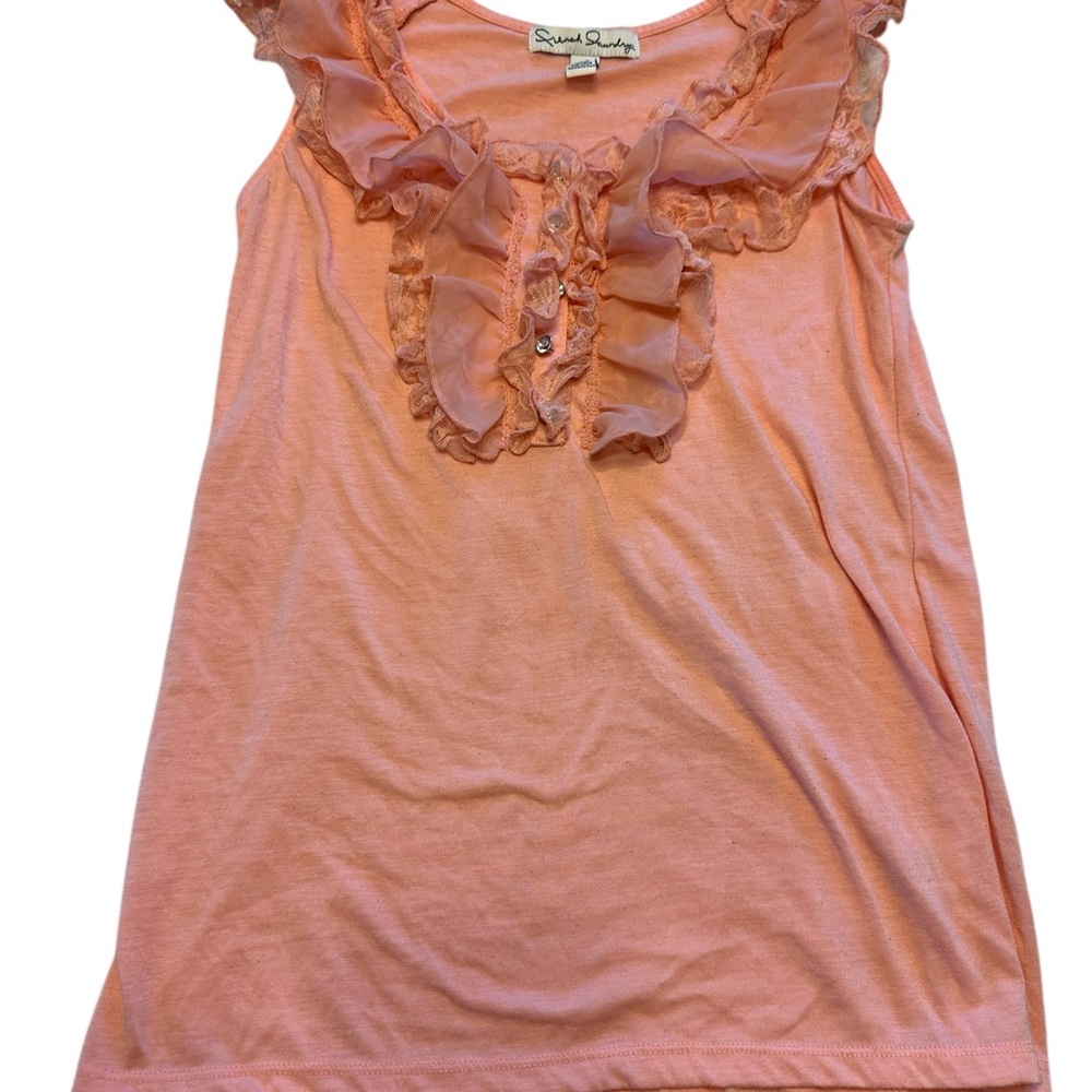 French Laundry Peach Ruffle Sleeveless Top